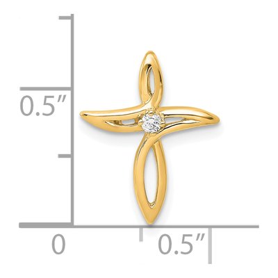 10K Yellow Gold Diamond Cross Slide Pendant – view 2