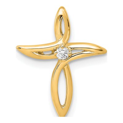10K Yellow Gold Diamond Cross Slide Pendant