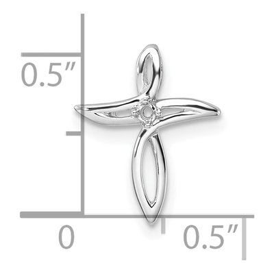 14K White Gold Cross Pendant Mounting – view 5