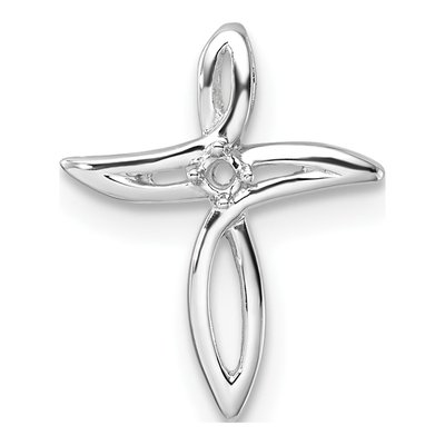 14K White Gold Cross Pendant Mounting