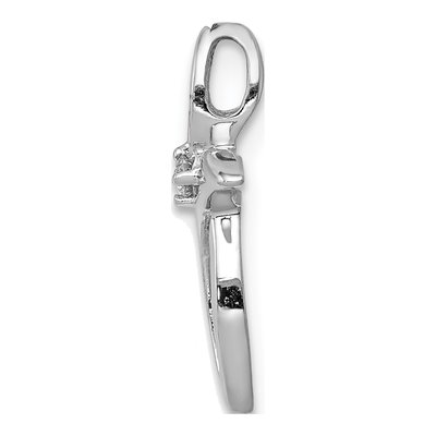 14K White Gold Diamond Cross Slide Pendant – view 2
