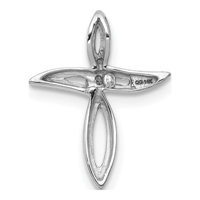 14K White Gold Diamond Cross Slide Pendant – view 3