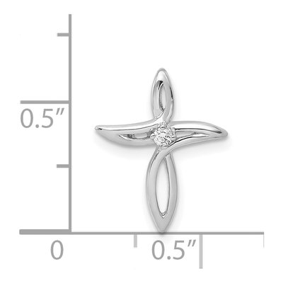14K White Gold Diamond Cross Slide Pendant – view 4