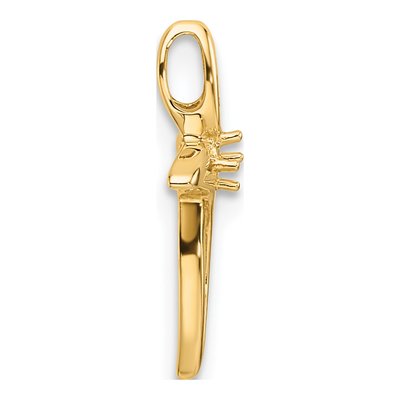 14K Yellow Gold Diamond Cross Pendant Mounting – view 3