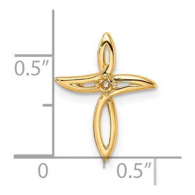 14K Yellow Gold Diamond Cross Pendant Mounting – view 5