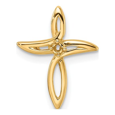 14K Yellow Gold Diamond Cross Pendant Mounting