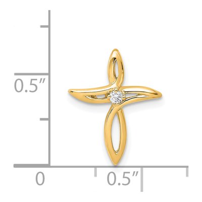 14K Yellow Gold Diamond Cross Slide Pendant – view 2