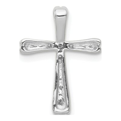 10K White Gold 1/20 ct tw Diamond Cross Slide Pendant – view 3