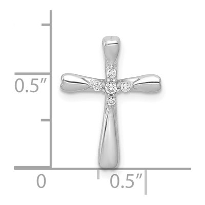 10K White Gold 1/20 ct tw Diamond Cross Slide Pendant – view 4