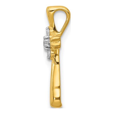 10K Yellow Gold 1/20 ct tw Diamond Cross Slide Pendant – view 2