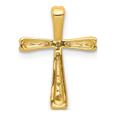 10K Yellow Gold 1/20 ct tw Diamond Cross Slide Pendant – view 3