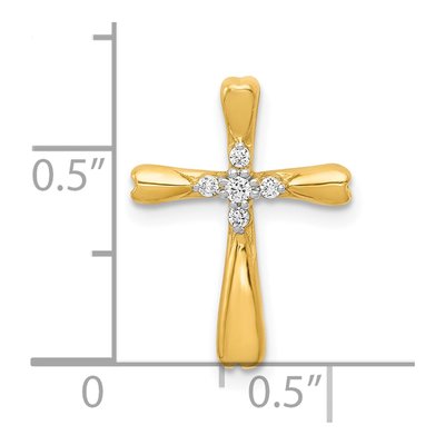 10K Yellow Gold 1/20 ct tw Diamond Cross Slide Pendant – view 4