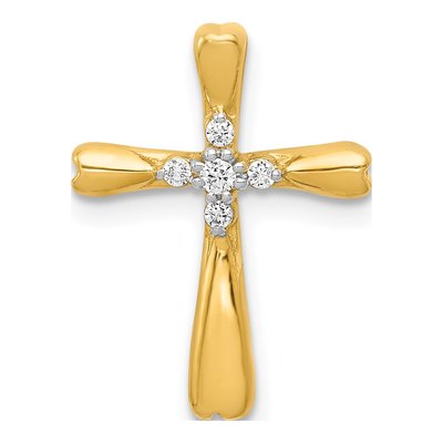 10K Yellow Gold 1/20 ct tw Diamond Cross Slide Pendant