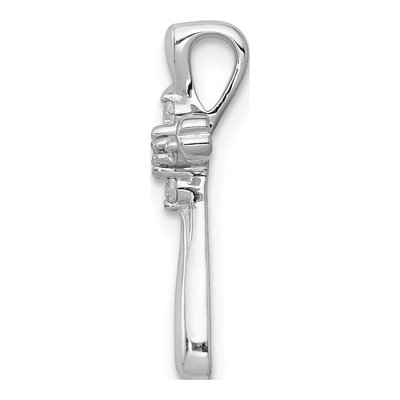 14K White Gold 1/20 ct tw Diamond Cross Slide Pendant – view 3