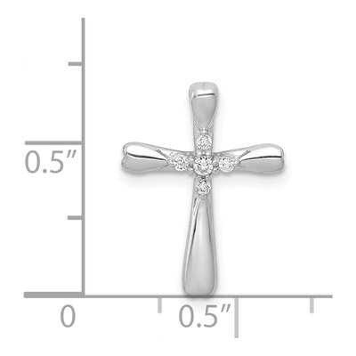 14K White Gold 1/20 ct tw Diamond Cross Slide Pendant – view 5
