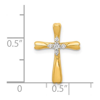 14K Yellow Gold 1/20 ct tw Diamond Cross Slide Pendant – view 5