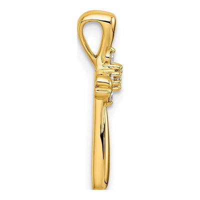 14K Yellow Gold 1/10 ct tw Diamond 5-Stone Cross Slide Pendant – view 2