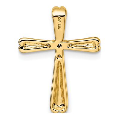 14K Yellow Gold 1/10 ct tw Diamond 5-Stone Cross Slide Pendant – view 3