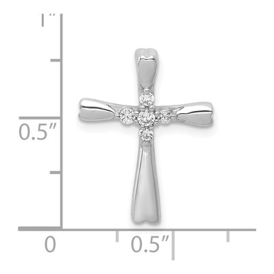 10K White Gold 1/6 ct tw Diamond Cross Slide Pendant – view 4