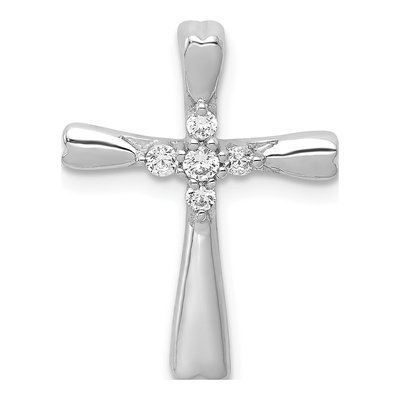10K White Gold 1/6 ct tw Diamond Cross Slide Pendant