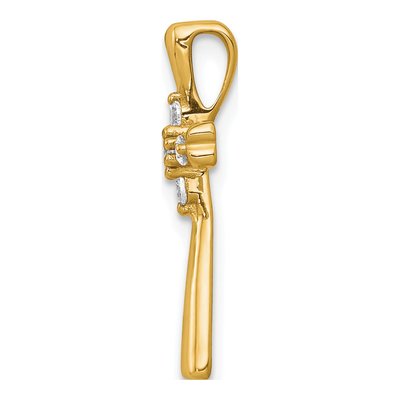 10K Yellow Gold 1/6 ct tw Diamond Cross Slide Pendant – view 3