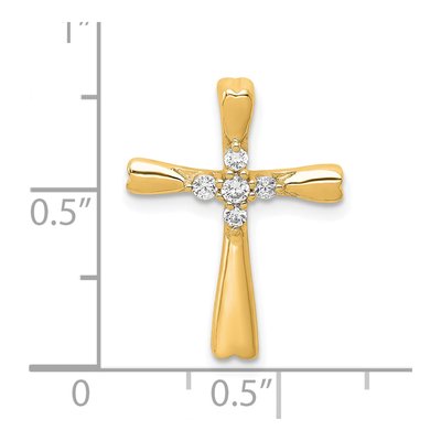 10K Yellow Gold 1/6 ct tw Diamond Cross Slide Pendant – view 5