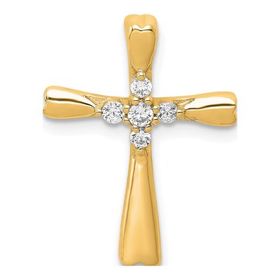 10K Yellow Gold 1/6 ct tw Diamond Cross Slide Pendant