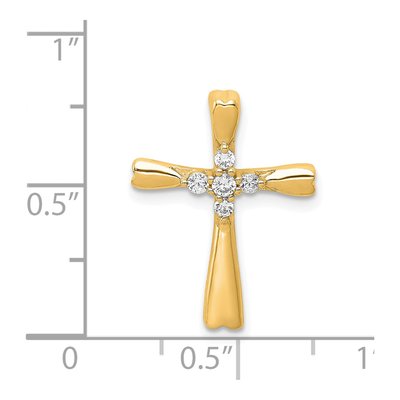 14K Yellow Gold 1/6 ct tw Diamond Cross Slide Pendant – view 4