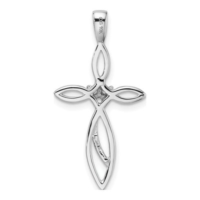 10K White Gold Diamond Cross Pendant Mounting – view 4