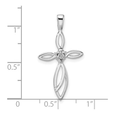 10K White Gold Diamond Cross Pendant Mounting – view 5