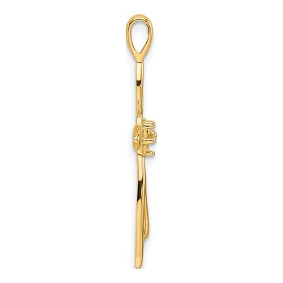 10K Yellow Gold Diamond Cross Pendant Mounting – view 3