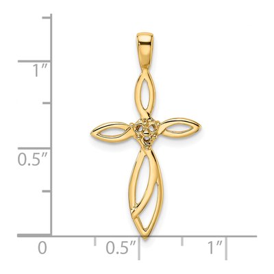10K Yellow Gold Diamond Cross Pendant Mounting – view 5