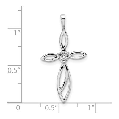 14K White Gold Cross Pendant Mounting – view 6