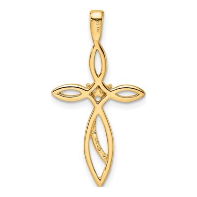 14K Yellow Gold Cross Pendant Mounting – view 4