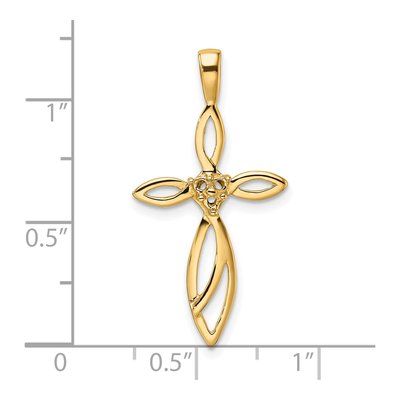 14K Yellow Gold Cross Pendant Mounting – view 5