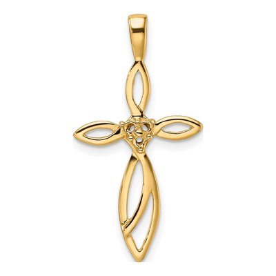 14K Yellow Gold Cross Pendant Mounting