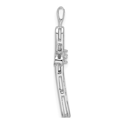 14K White Gold Loop Cross Pendant Mounting – view 3