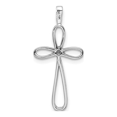 14K White Gold Loop Cross Pendant Mounting – view 5