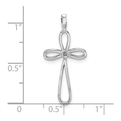14K White Gold Loop Cross Pendant Mounting – view 6