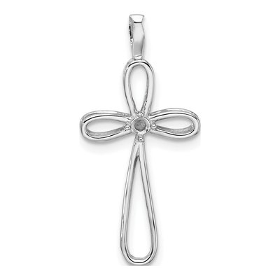 14K White Gold Loop Cross Pendant Mounting