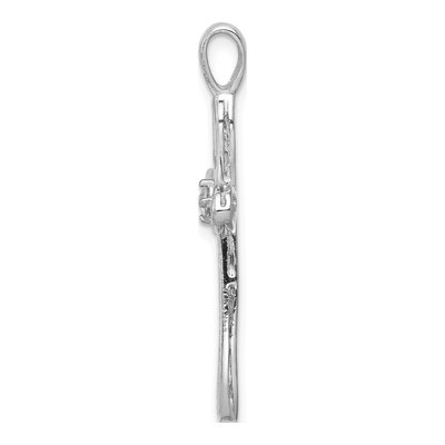 14K White Gold 1/20 ct tw Diamond Loop Cross Pendant – view 3