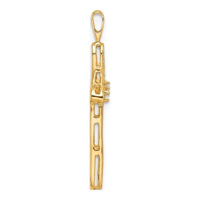 14K Yellow Gold Loop Cross Pendant Mounting – view 3