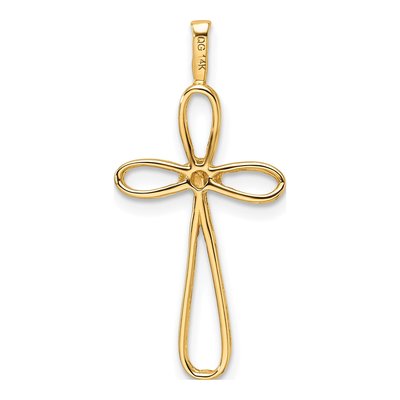 14K Yellow Gold Loop Cross Pendant Mounting – view 4