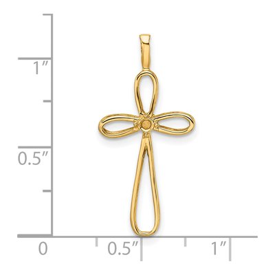 14K Yellow Gold Loop Cross Pendant Mounting – view 5