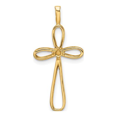 14K Yellow Gold Loop Cross Pendant Mounting