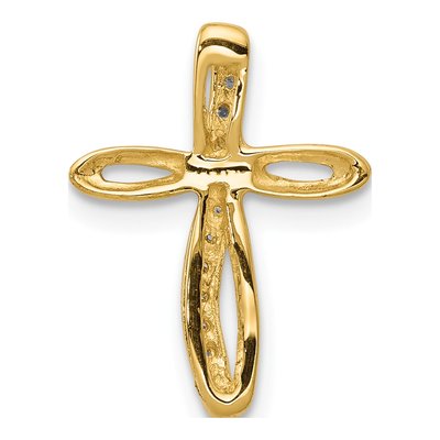 14K Yellow Gold 1/15 ct tw Diamond Cross Slide Pendant – view 3
