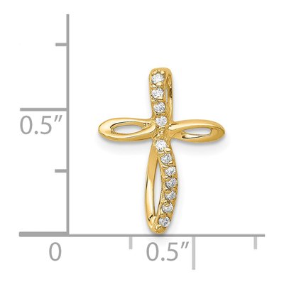 14K Yellow Gold 1/15 ct tw Diamond Cross Slide Pendant – view 4