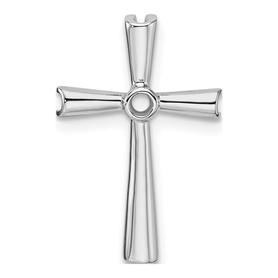 10K White Gold Diamond Cross Slide Pendant Mounting