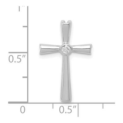 10K White Gold 1/20 ct tw Diamond Cross Slide Pendant – view 2