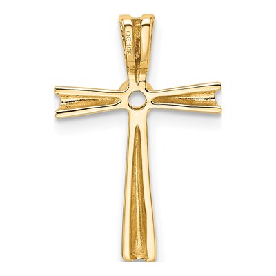 10K Yellow Gold Diamond Cross Slide Pendant Mounting – view 4